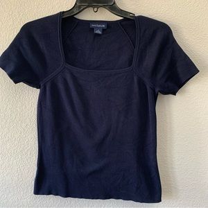 ANN TAYLOR SHORT SLEEVE SQUARE NECK TOP